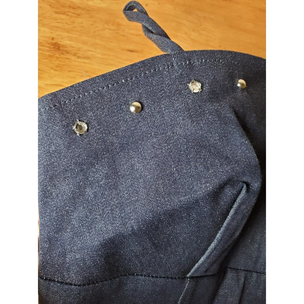 Vintage Paris‎ Blues Size 5 Denim Spaghetti Strap Short Dress Y2K 90's Babydoll